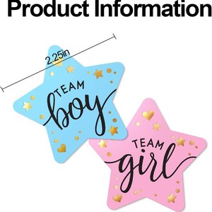 Autocollants étoiles pour garçons et filles, accessoires de fête en papier pour baby shower, décorations de révélation du sexe, décorations d'anniversaire jetables - Product Image 2