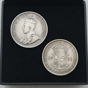 1931 AFRIKA SELATAN 2-1/2 SHILLINGS Koin Peringatan Gaya Antik, Hadiah, Dekorasi Rumah - Product Image 3