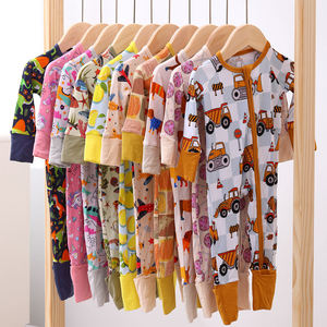 Pigiama per Bambini in Bambù con Stampa Personalizzata, Tutina Morbida per Neonati e Bambini Piccoli, Tutina con Cerniera a <span class=keywords><strong>2</strong></span> Vie - Product Image 5