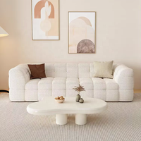NOVA Modernes Lounge-Sofa für Wohnzimmermöbel, Weißer Lammfellstoff, Modulares Ecksofa-Set, Polstermöbel