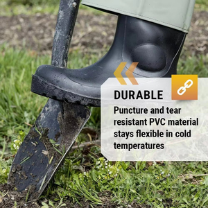 Сверхпрочная защитная обувь из ПВХ со стальным носком, Водонепроницаемая дышащая сетчатая подкладка, рабочие ботинки унисекс для фабричного Промышленного цеха - Product Image 2