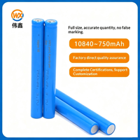 Batterie au lithium Weixin 10840 3.7V 750mAh fabriquée en Chine, mini stylo lumineux, stylo lumineux dentaire, électronique grand public, cellule neuve