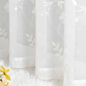 Rideaux en voile blanc brodés de fleurs DaiRui, style coréen INS, draperies de fenêtre pour salon, balcon, taille personnalisée, OEM ODM - Product Image 4