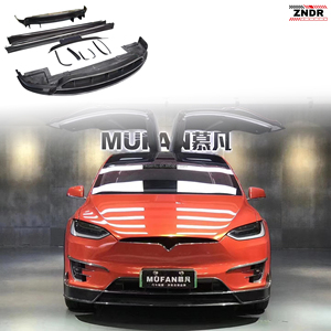 Nouvelles pièces automobiles de haute qualité pour Tesla Model X 16-20 : Kit carrosserie style RZ à visser, comprenant lèvre avant, diffuseur arrière et jupes latérales en carbone - Product Image 1
