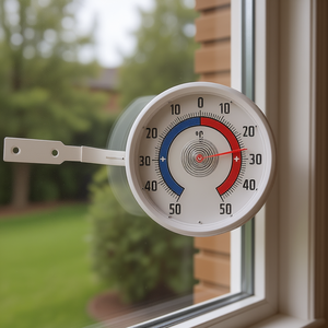 เทอร์โมมิเตอร์วัดอุณหภูมิหน้าต่าง สีขาว 10 ชิ้น สำหรับวัดอุณหภูมิภายในและภายนอกอาคาร - Product Image 3