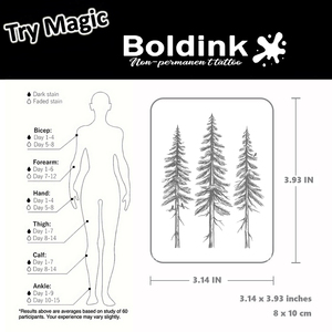 Tatouage au jus <span class=keywords><strong>de</strong></span> Jagua Boldink personnalisé, effet forêt <span class=keywords><strong>de</strong></span> sapins réaliste, résistant à l'eau, longue durée (2 semaines) - Product Image 4
