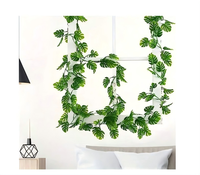 Plante artificielle Monstera de qualité supérieure, verte, pour décoration murale, feuille de saule, pour salon
