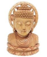 Vente en gros de statue de bouddha indienne moderne en bois faite à la main pour une application de villa de jardin intérieur Design attrayant