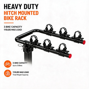 <span class=keywords><strong>Portabici</strong></span> da <span class=keywords><strong>Gancio</strong></span> <span class=keywords><strong>Traino</strong></span> per E-Bike, 3 Bici, da Appendere Posteriormente, 110 libbre, Pieghevole, Inclinabile, in Acciaio, per Auto, Bici da Montagna, Strada, SUV con <span class=keywords><strong>Gancio</strong></span> da 2 Pollici - Product Image 3