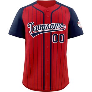 Maillot de baseball personnalisé unisexe pour adulte, rayé, avec nom et numéro brodés, col de baseball anti-humidité, design sublimé - Product Image 1