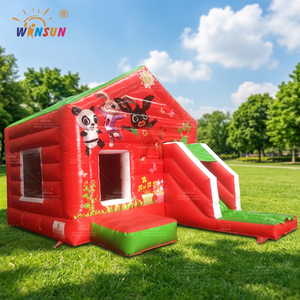 Winsun ปราสาทกระโดดเป่าลมรูปการ์ตูนสีแดงสวนสนุกทำให้พองได้สวนแทรมโพลีน - Product Image 1