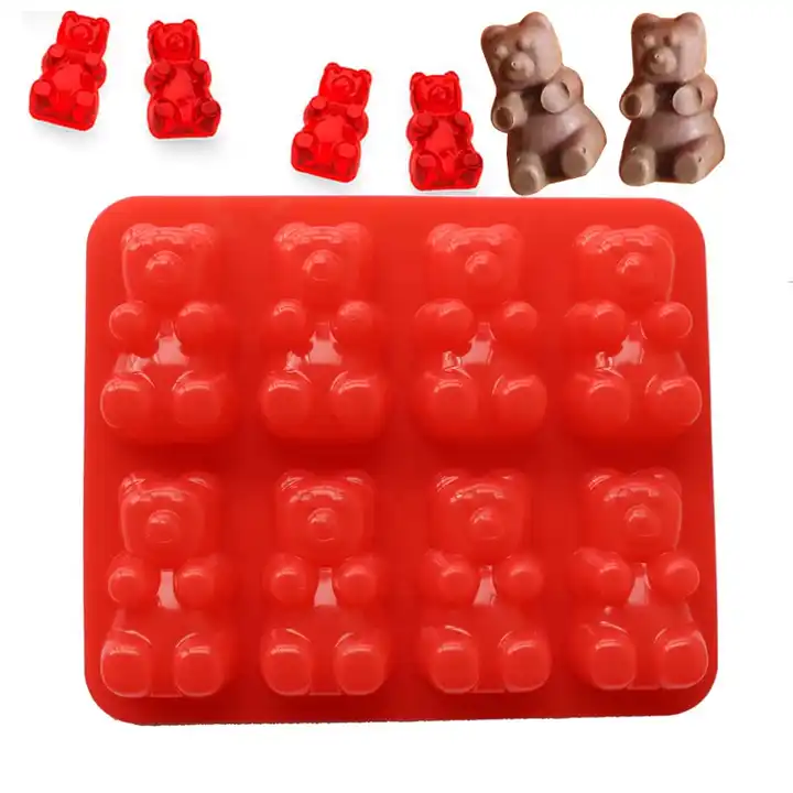 Gummy Bear Shape 3D Silicone Molds Silicone Bear Molds Silicone Chocolate Candy  Molds Cake Jelly Baking Mould 