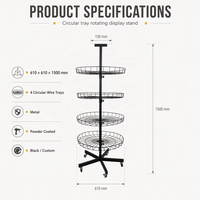 Présentoir Rotatif Circulaire Moderne Personnalisé en Métal pour Magasin, Idéal pour Jouets, Porte-clés, Outils, Snacks, Aliments, Accessoires de Téléphone