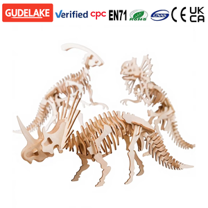 Rompecabezas de Dinosaurio de Madera, Modelo Creativo Hecho a Mano, Rompecabezas 3D, Regalo Navideño, Juguete para Edades de 0 a 24 Meses, Menos de 50 Piezas - Product Image 1