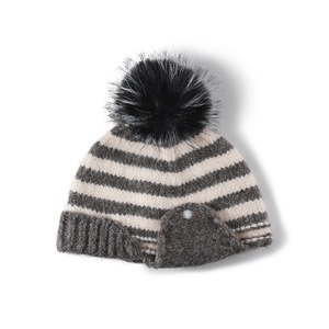 <span class=keywords><strong>Gorro</strong></span> <span class=keywords><strong>de</strong></span> punto jacquard a rayas con pompón para mujer, <span class=keywords><strong>de</strong></span> <span class=keywords><strong>lana</strong></span> mezclada, con contraste <span class=keywords><strong>de</strong></span> color, cuello vuelto, grueso y cálido para otoño e invierno - Product Image 5