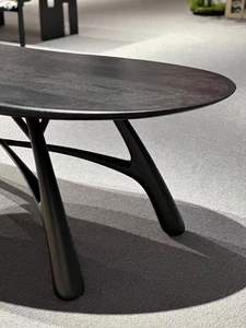 โต๊ะอาหารไม้เนื้อแข็งสไตล์มิดเซ็นจูรีใหม่ โต๊ะทำงานดีไซน์หรูหราสไตล์ฝรั่งเศส แผ่นไม้ขนาดใหญ่ สำหรับบ้าน สำนักงาน วิลล่า - Product Image 2