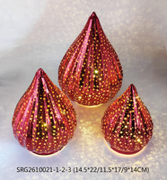 Boule de verre rouge avec lumière LED pour la décoration de Noël et la décoration de la maison