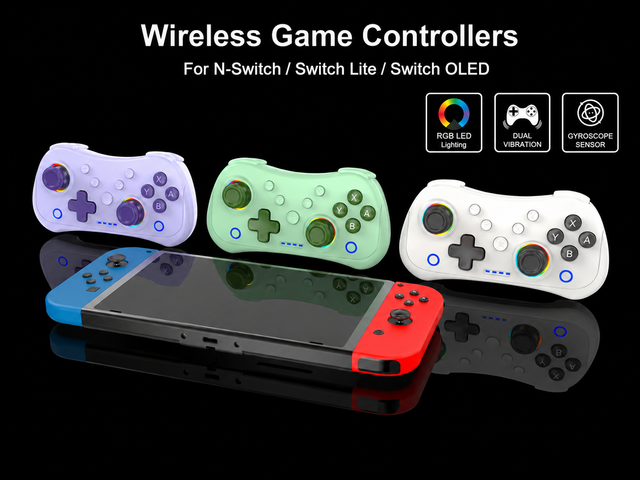 Mini Wireless Controller RGB Gaming Gamepad With Turbo for Nintendo Switch IOS Android PC Wireless Joystick