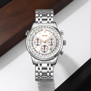 Montre chronographe de luxe pour hommes, montre-bracelet de sport en acier inoxydable, cadran tachymètre avec date, montre étanche 30M - Product Image 1