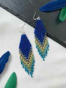 Boucles d'oreilles pendantes en perles ethniques faites à la main produit en vrac multi-taille à la mode en plusieurs couleurs personnalisables pour les fêtes - Product Image 3