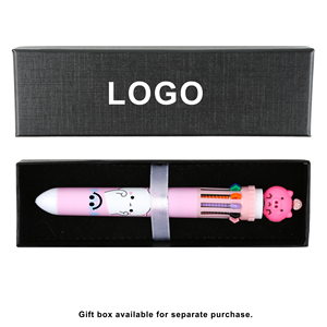 Wholesale Cheap Cute 10 in 1 Multicolor Retractable Plastic Ballpoint <b>Pen</b> with Cartoon for Student - Product Image 3