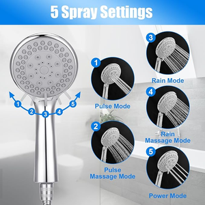 High Pressure Multi Function Handheld Shower Head Luxury Modern Chrome Look Bathroom Shower Head 4 Adjustable Spray Modes - Product Image 6