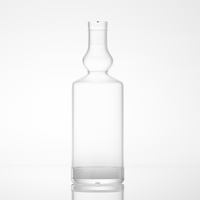 Bouteille en verre à fond épais de haute qualité 750 ml vide avec bouchon en liège pour gin et tequila, directement de l'usine