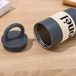 Cangkir kopi botol air panas dan dingin <span class=keywords><strong>16oz</strong></span>, <span class=keywords><strong>Tumbler</strong></span> vakum baja tahan karat terisolasi portabel dengan pegangan