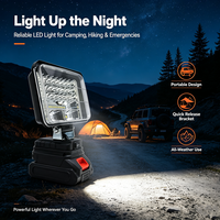 Lampe de travail portable sans fil à batterie lithium 48 LED haute luminosité 5 pouces pour chantier et situations d'urgence