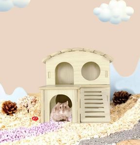 Venta caliente elegante casa <span class=keywords><strong>de</strong></span> hámster <span class=keywords><strong>de</strong></span> madera suministros para mascotas Material <span class=keywords><strong>de</strong></span> madera con divertido hámster juguete nido para mascotas - Product Image 3