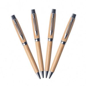 Bolígrafo Ecológico Personalizado de Madera y Bambú con Diseño Giratorio, Ideal para Hoteles y Escuelas, Escritura Personalizada - Product Image 1
