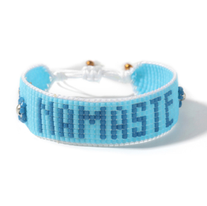 ทำด้วยมือMiyukiพูดคำNAMASTEเชื่อฝันสร้อยข้อมือที่ดีสร้อยข้อมือลูกปัดทอมือDiy - Product Image 3