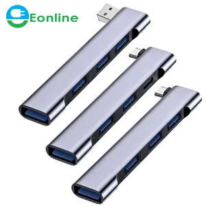 Eonline 4 trong 1 PD tốc độ cao USB-C USB Hub rộng sử dụng USB3.0 5Gbps xách tay Loại-C Docking Station 4 trong 1 USB Hub cho máy tính