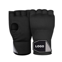 Vendas de mano elásticas de poliéster con acolchado de gel de 4 mm, medio dedo, para Muay Thai y Boxeo, de ajuste rápido, 2 en 1, protector de mano