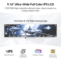 Thermalright TV9.16 LCD blanco Panel  IPS 9.16 pulgadas pantalla maestra CPU / GPU temperatura para computadora de juegos