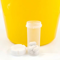 Frascos de tapa reversible de plástico resistente para farmacia RX de plástico para niños