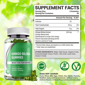 Biocaro migliori vendite Rhodiola Rosea Ginkgo <span class=keywords><strong>Biloba</strong></span> Gummies per lo Stress dell'umore energia supporta <span class=keywords><strong>Ginko</strong></span> <span class=keywords><strong>Biloba</strong></span> Gummies - Product Image 4
