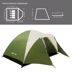 Pamir เต็นท์แคมป์ปิ้งแบบพกพาสำหรับครอบครัวหนึ่งห้องนอนสี่ฤดู600มม. กันน้ำ4คน - Product Image 2