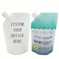Sachet Doypack 250ml 500ml pour détergent liquide, en plastique PET/PE, anti-humidité, avec bec verseur pour emballage de lessive