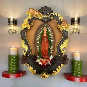 Objetos Decorativos Artísticos, Figura Religiosa, Decoración <span class=keywords><strong>de</strong></span> Pared <span class=keywords><strong>de</strong></span> la Virgen María, <span class=keywords><strong>Nuestra</strong></span> <span class=keywords><strong>Señora</strong></span> <span class=keywords><strong>de</strong></span> <span class=keywords><strong>Guadalupe</strong></span>, Adorno <span class=keywords><strong>de</strong></span> Pared para Decoración <span class=keywords><strong>de</strong></span> Iglesias - Product Image 2