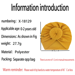 Nuevos productos para bebés europeos y americanos, sombrero turbante para niños, sombrero indio anudado de Color sólido para bebés - Product Image 5