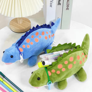 Schul briefpapier Box Benutzer definierte Dinosaurier Pelz Plüsch Bleistift Große Kapazität Lagerung Tier förmige Bleistift Taschen Mädchen Make-up Tasche - Product Image 1