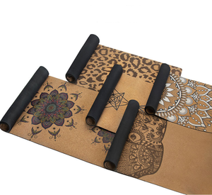 Tapis de yoga écologique professionnel pliable en liège naturel biologique, surface antidérapante 5 mm, motif floral personnalisé - Product Image 1