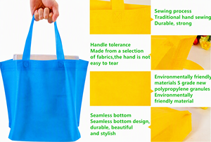 Bolsas de mano baratas no tejidas reciclables, bolsa de compras reutilizable de tela impresa ecológica personalizada, bolsa no tejida de comestibles - Product Image 2