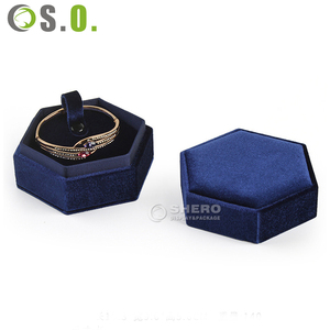 Hexagonal Velvet Jewelry <b>Box</b> for Bangle Bracelet Multi Color Options for Jewelry <b>Storage</b> Gift and Retail Display - Product Image 3