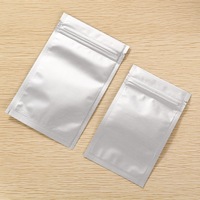 Sac en aluminium pour emballage d'aliments, sac plat à fermeture éclair, pochette d'emballage en aluminium à fermeture éclair, sac plastique argenté, unités