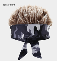 Chapeau drapeau camouflage marron avec perruque, écharpe décorative, étoiles et rayures, coiffe colorée pour fête de famille