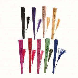 Abanico Plegable de Bambú Tallado Vintage, Decoración China de Madera Aromática para Bodas y Fiestas, Diseño Hueco Antiguo - Product Image 3