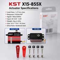 Actuador CNC de Aluminio KST X15-855X, 1.47 Nm, Reacción de 0.05 s, 760 us, 560 Hz, 35.5x15x35.5 mm, 45 g, Acero Endurecido 2BB para Fotografía
