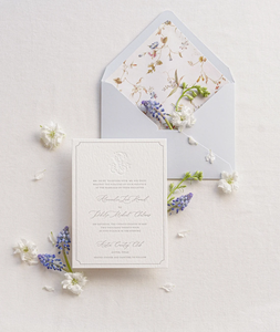 Invito Matrimoniale in Stile Letterpress Elegante, Busta Vintage Decorata, Carta <span class=keywords><strong>Velina</strong></span>, Monogramma Personalizzato, Fustellato - Deposito - Product Image 3